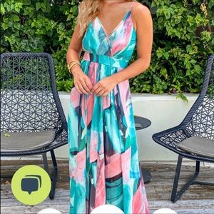 NWT, Floral suspender, maxi dress, XL